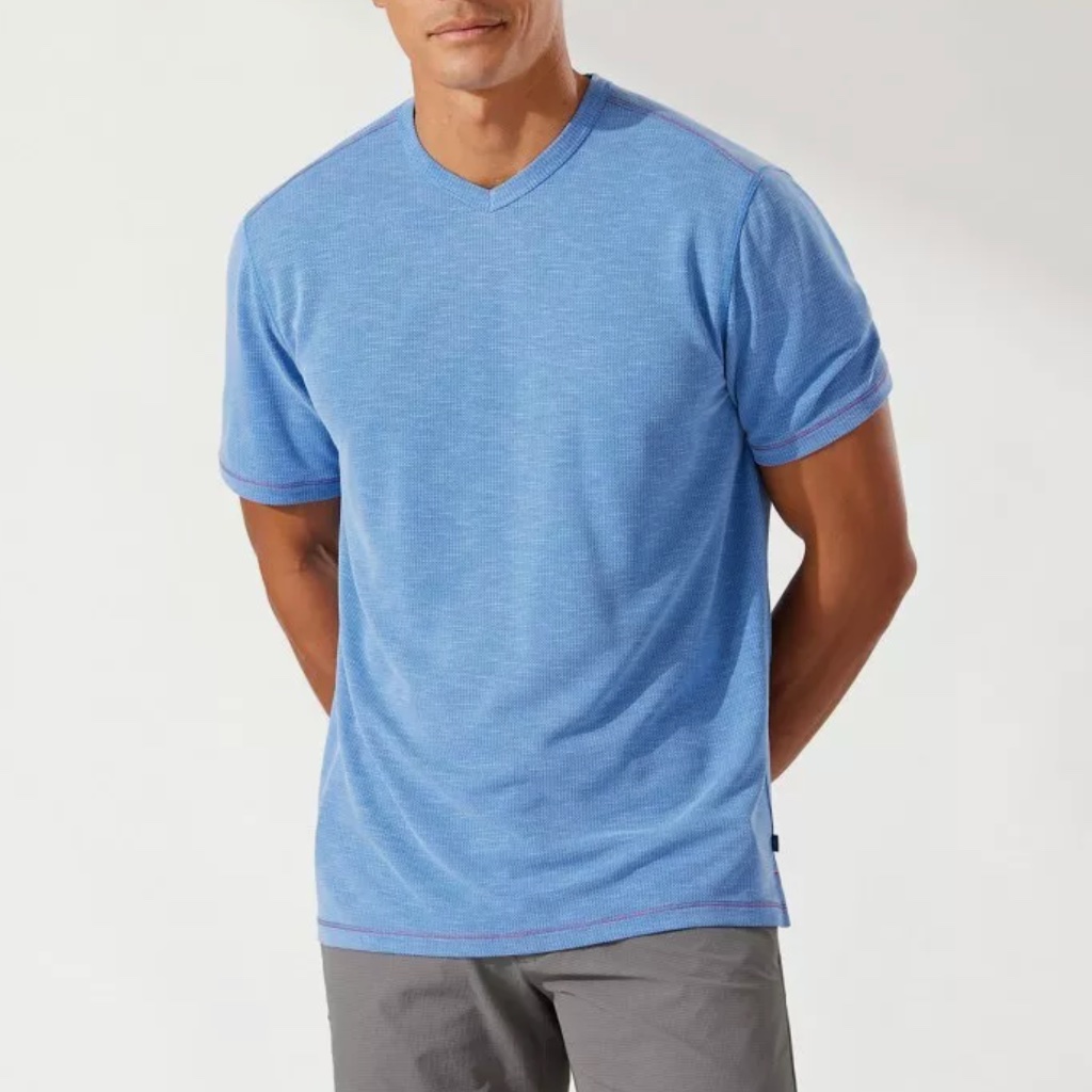 Tommy Bahama Men's Tropicool Paradise V-Neck, Campanula T-Shirt